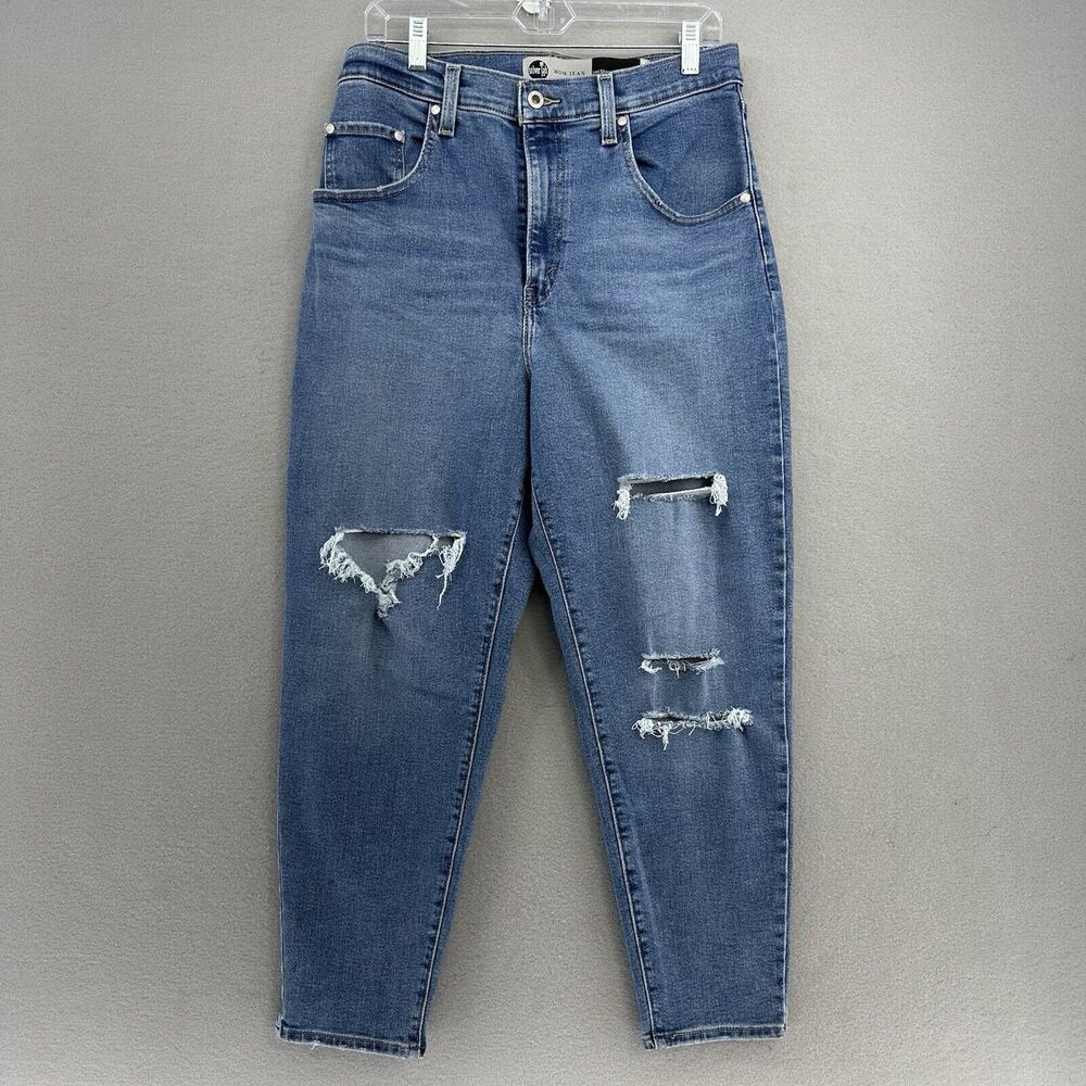 2022‎ Levis Mom Jeans Silver Tab Stone Wash Distressed Denim Women’s 31x25 Rock
